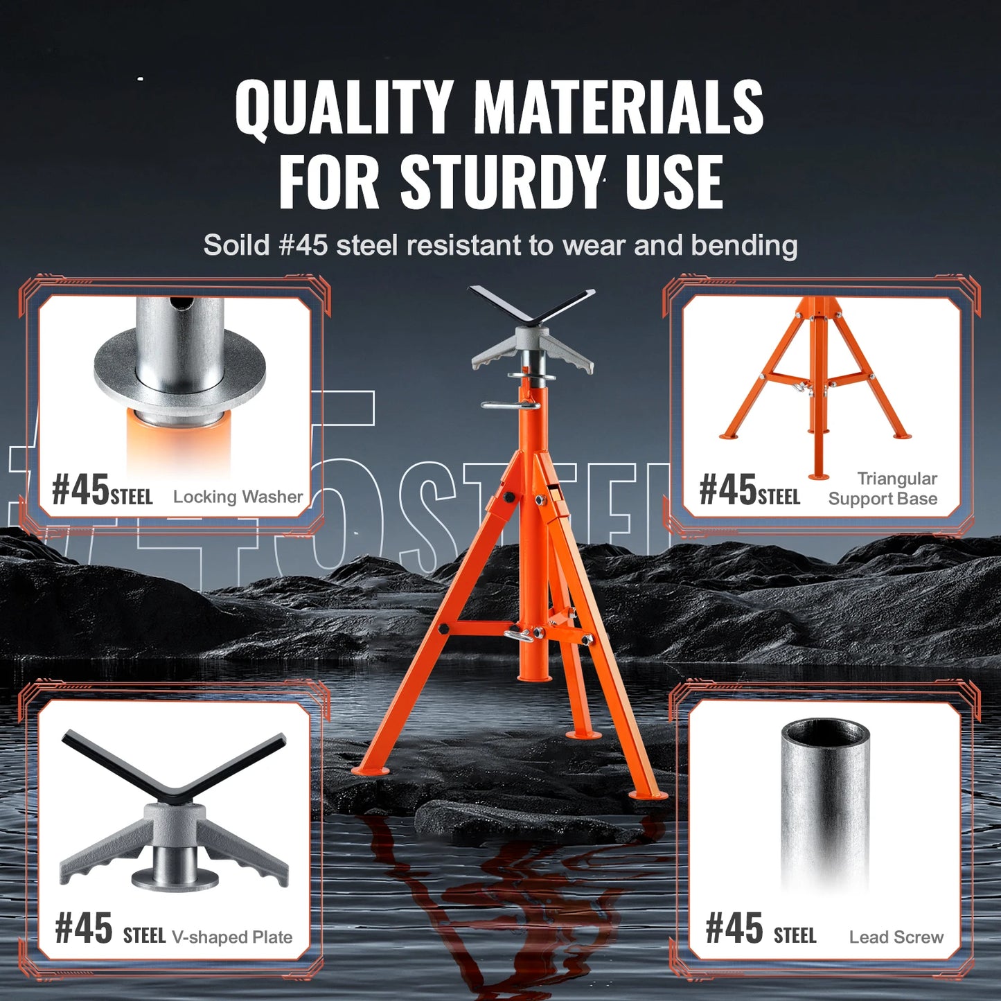 SucceBuy 2500Lbs Pipe Stand V Head Heavy Duty Industrial Grade