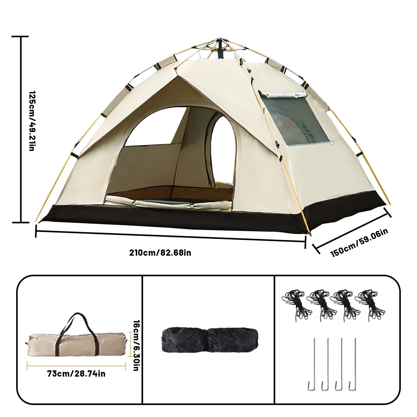 Pakicetus Instant Golden Tent Portable Sun and Rain Shelter