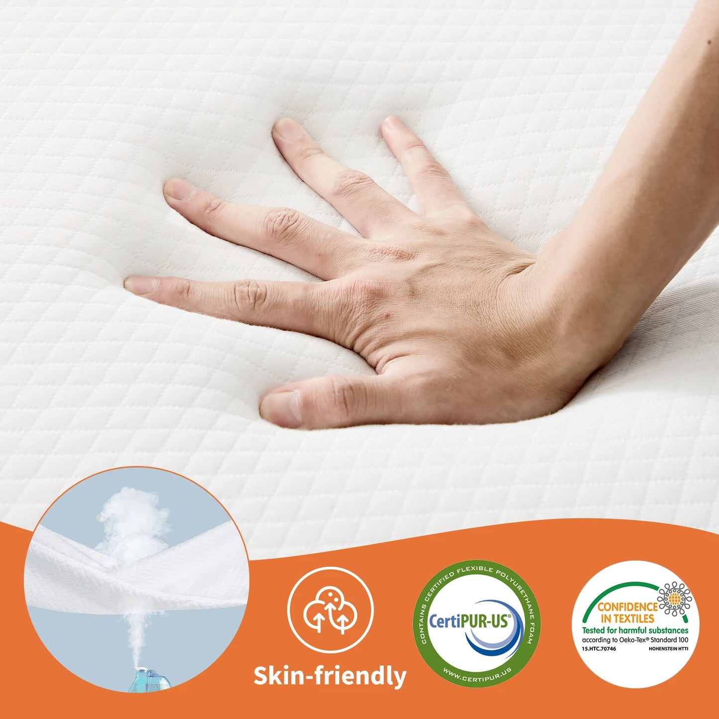 JHK Tri-Fold Memory Foam Mattress With Collapsible Washable Cover