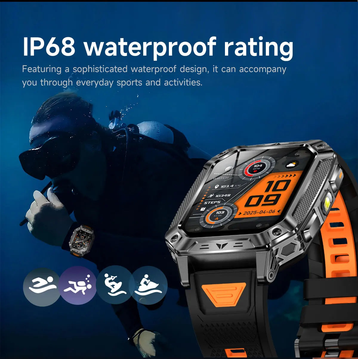 GPS Smart Watch AMOLED 1400mAh Waterproof Fitness Tracker Bluetooth Call