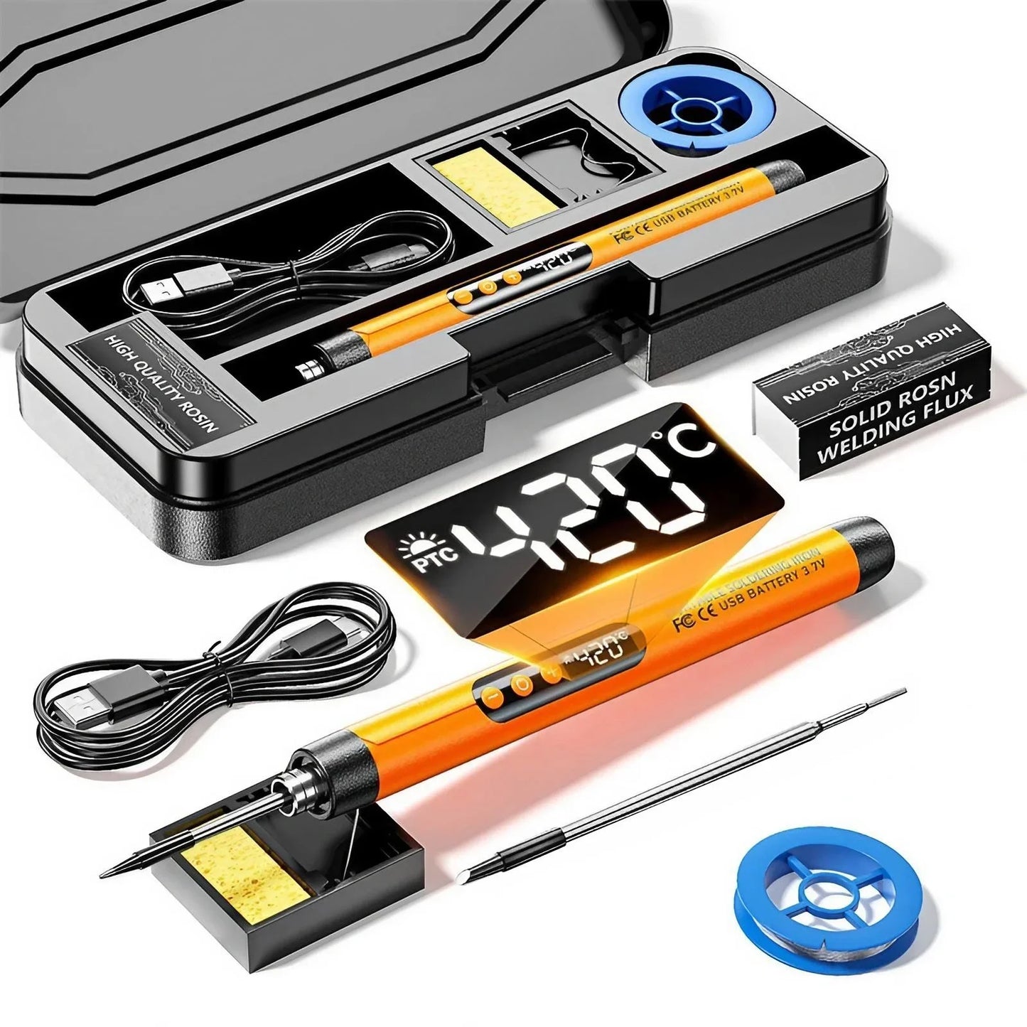 USB Rechargeable Mini Soldering Iron Wireless Pen Type C Charging Control