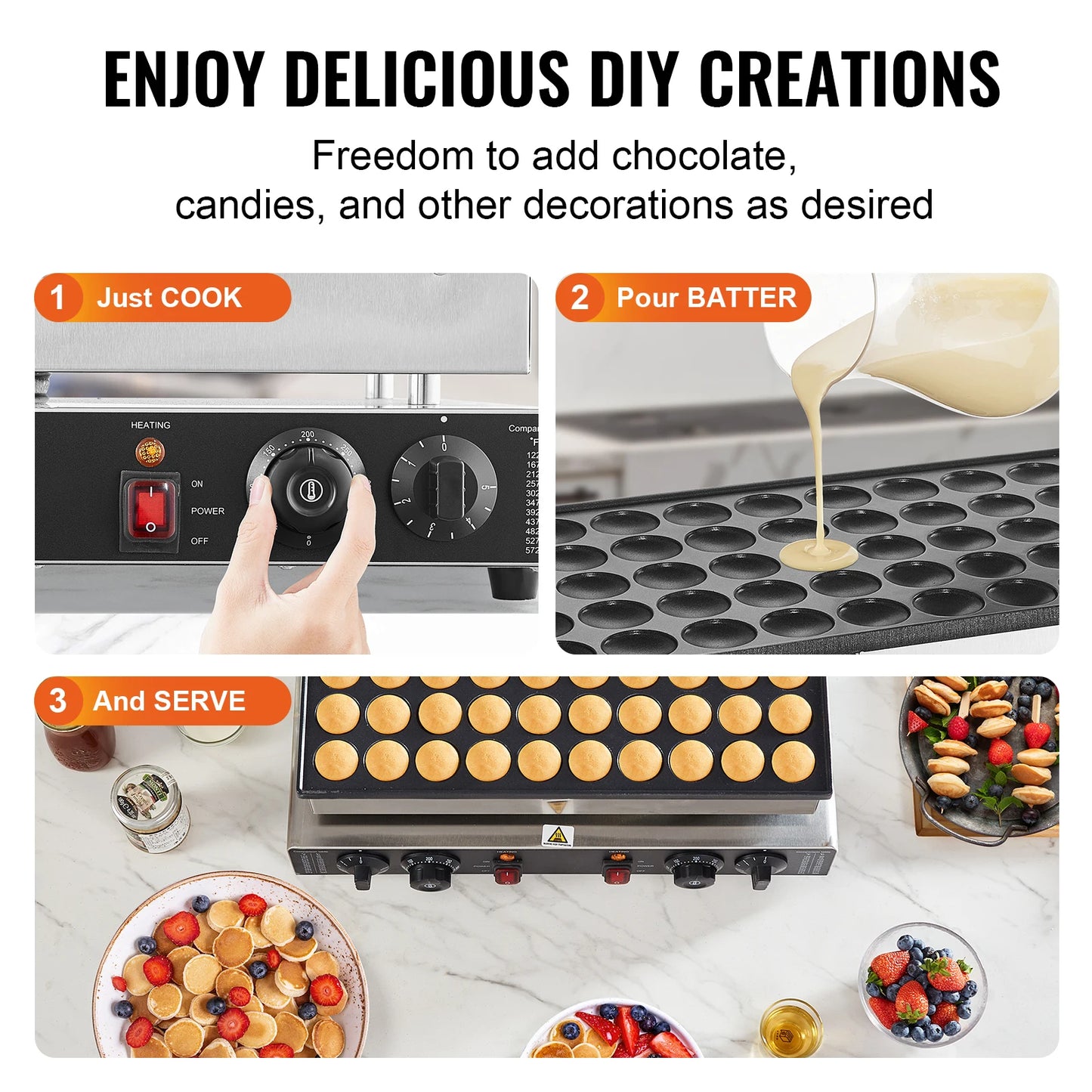 SucceBuy Dorayaki Baker Mini Dutch Pancake Maker Commercial