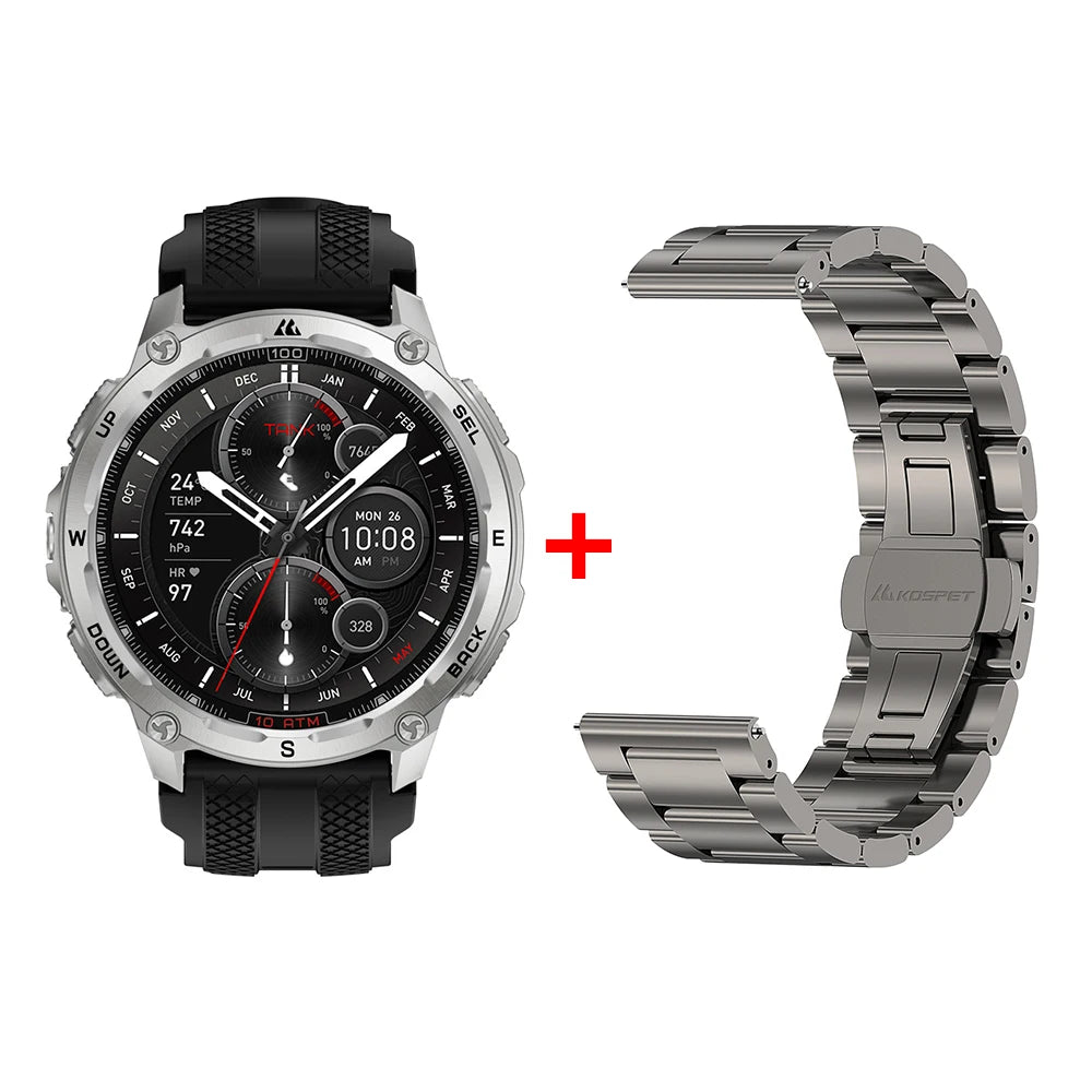 KOSPET Tank T4 Smartwatch For Men GPS Offline Maps 10ATM