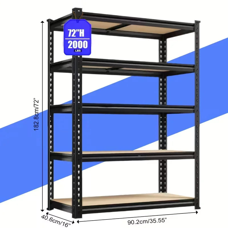 Heavy Duty 5 Tier Adjustable Garage Shelving 2000 Lbs Capacity