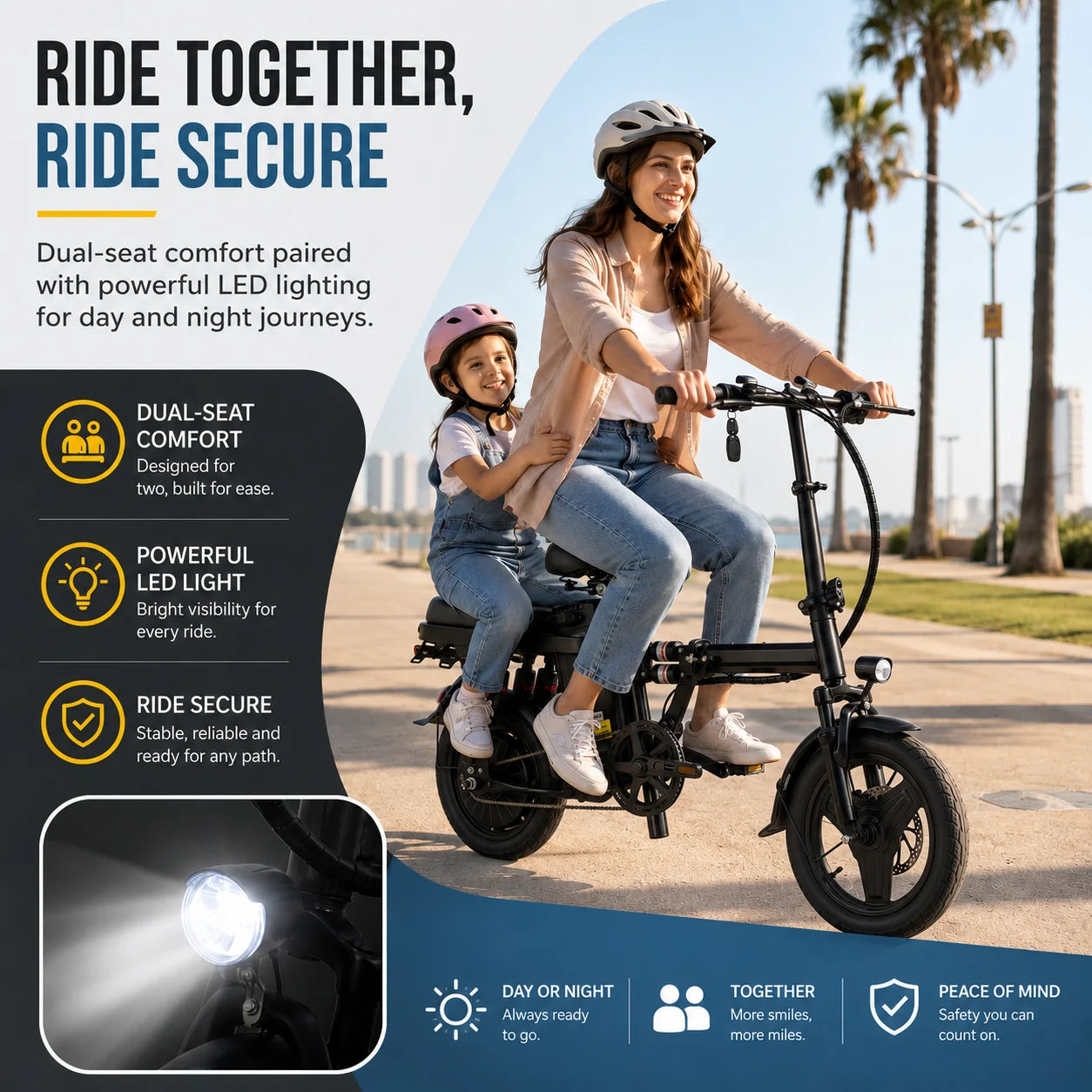 Foldable Electric Bicycle For Adults, 500W Motor, 48V Battery, 8 Shock Absorbers