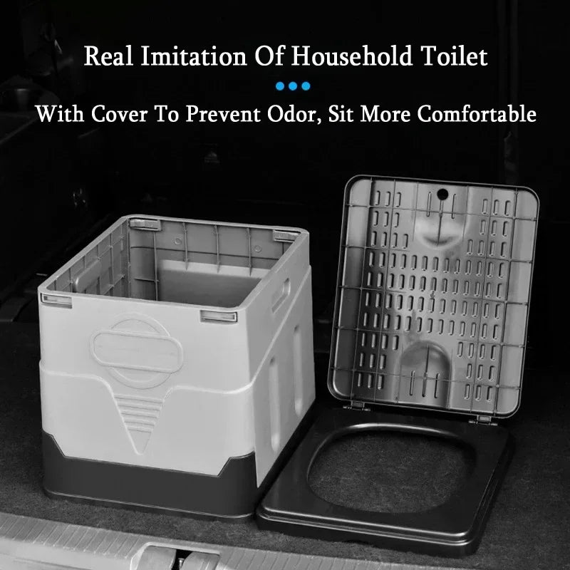Outdoor Folding Portable Toilet For Camping And Travel Reusable