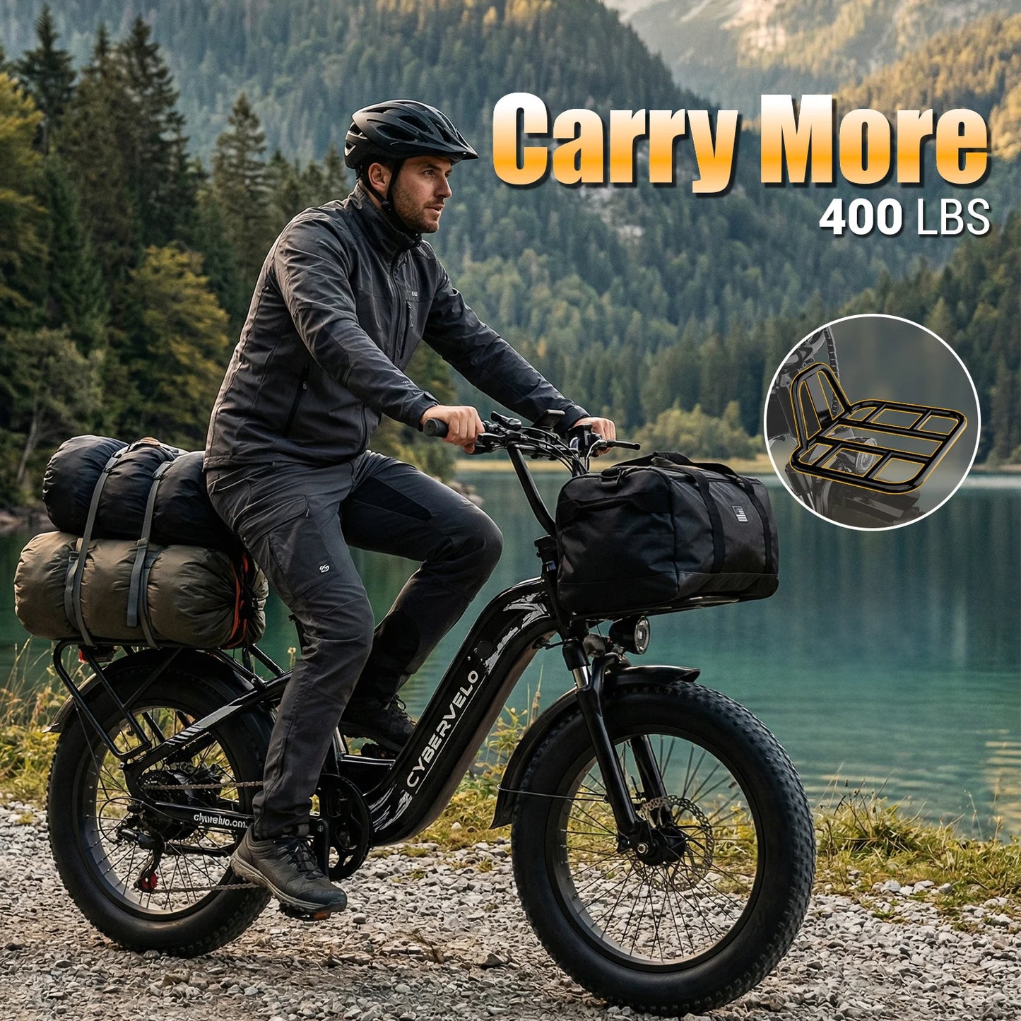 CYBERVELO EK8 Off-Road Electric Bike 1000W Peak 7-Speed 80-Mile Range