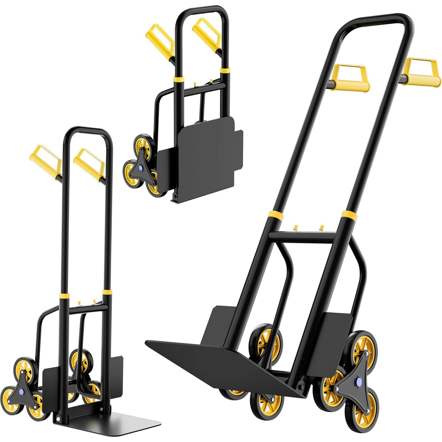 Heavy-Duty Stair Climbing Dolly 440Lb Capacity With Six Non-Slip Wheels