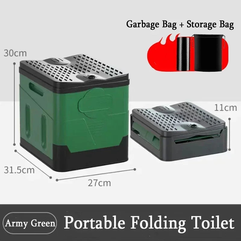 Outdoor Folding Portable Toilet For Camping And Travel Reusable