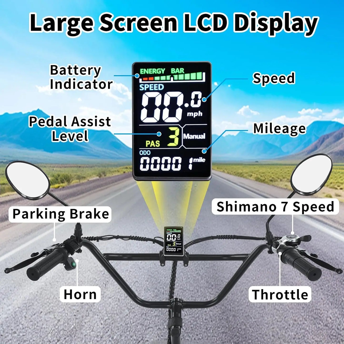 Premium Adult Fat Tire Folding Electric Tricycle Adjustable Handlebars