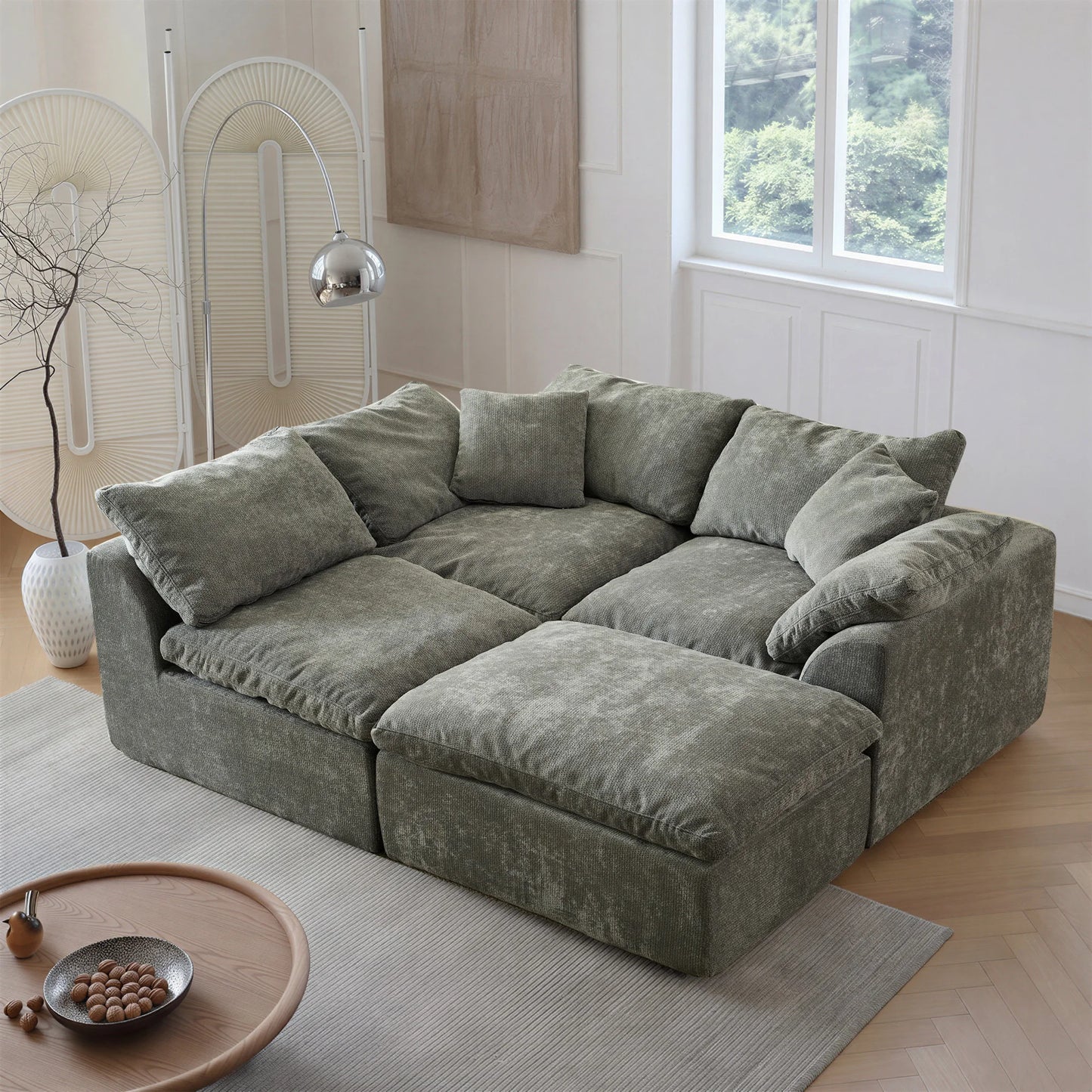 Yeflixvrau Modern L Shaped Sectional Sofa With Removable Cushions