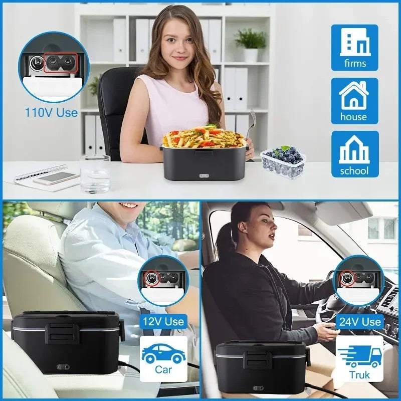 Premium Electric Heated Lunch Box With Stainless Steel Interior
