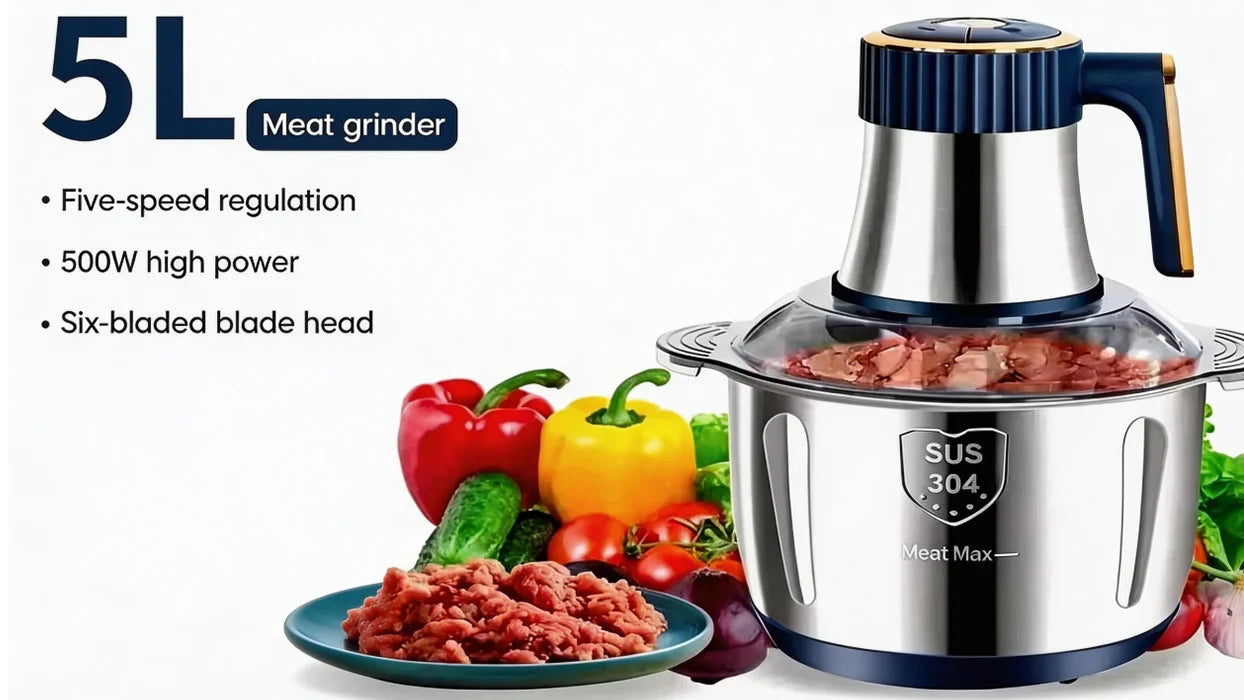 Automatic Meat Grinder Stainless Steel Electric Food Processor