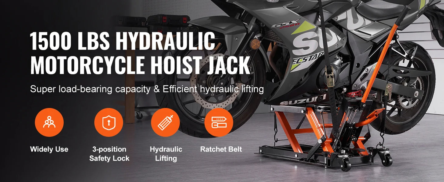 SucceBuy 1500 Lb Steel Hydraulic Motgorcycle Jack Stand For ATV's