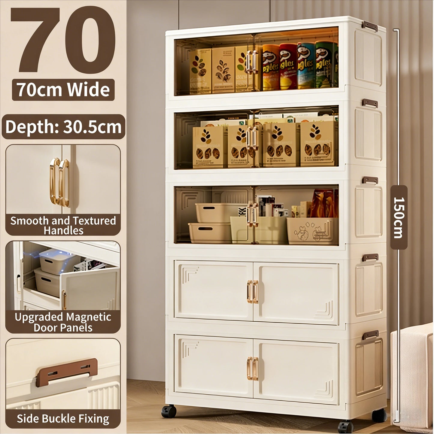 Multifunctional Folding Storage Cabinet Wardrobe Organizer For Home