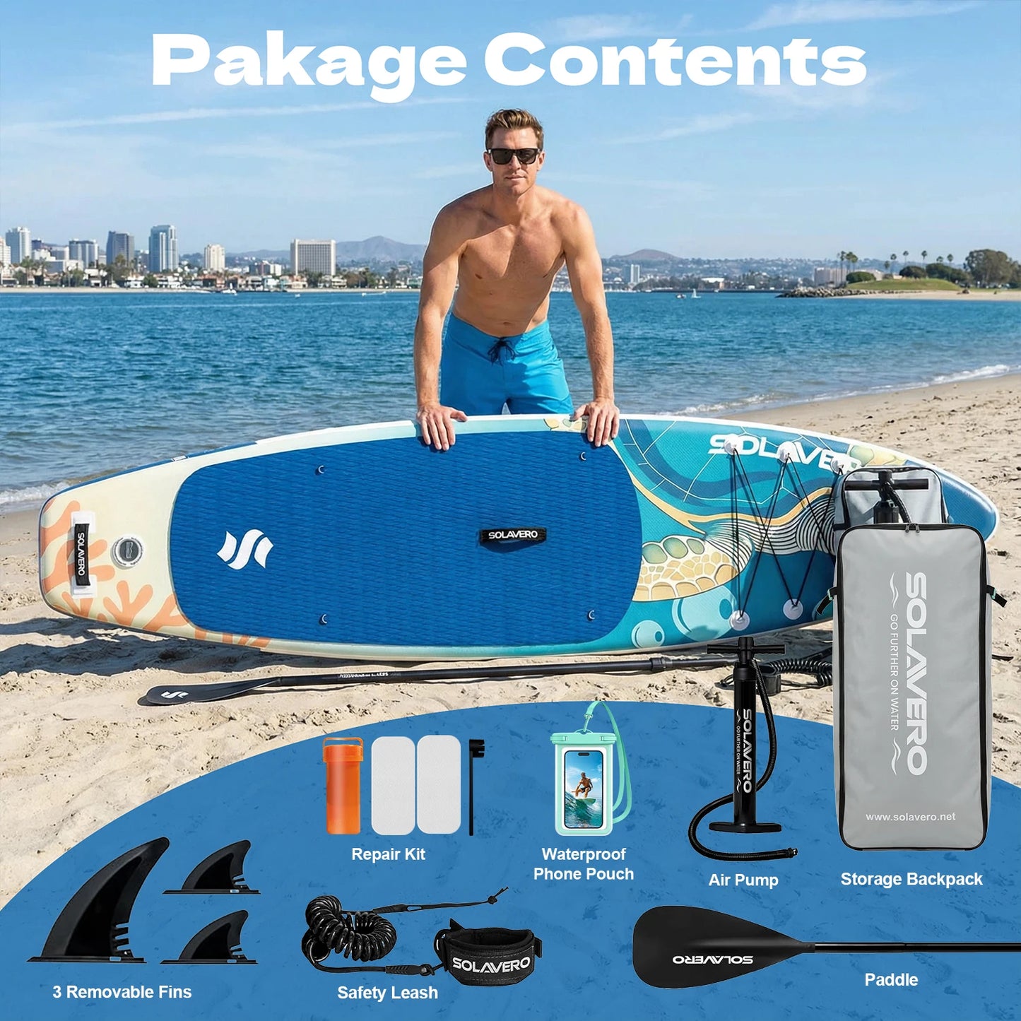 Inflatable Stand Up Paddle Board Non Slip EVA Deck With Premium Accessories