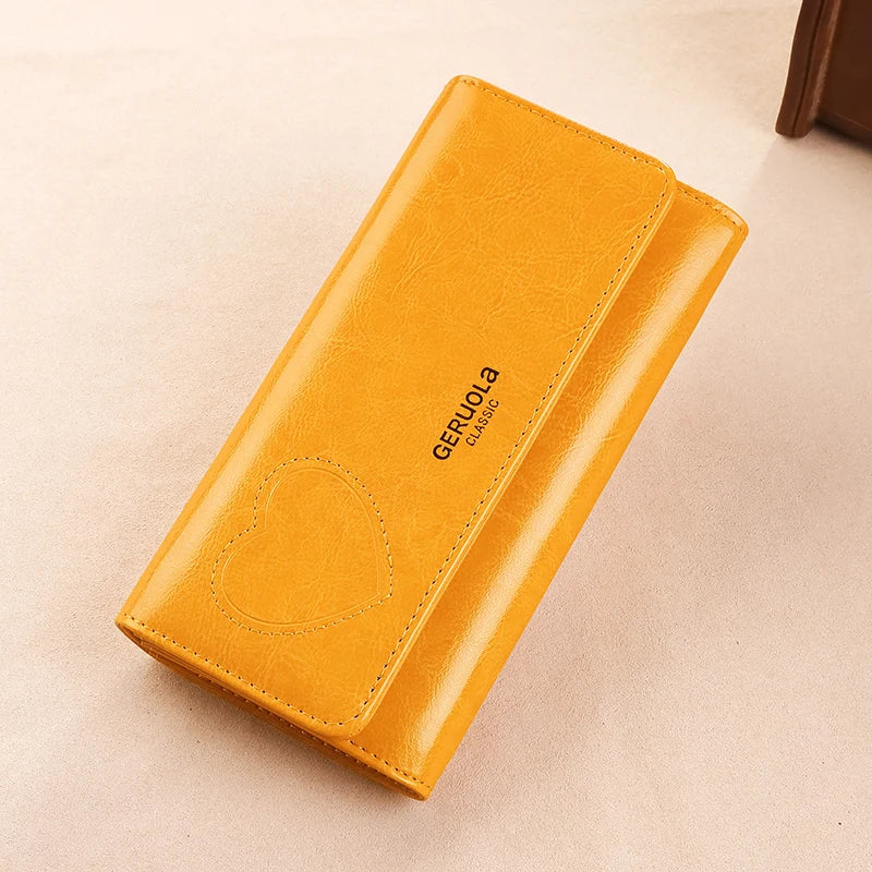 GERUOLA RFID Anti Theft Long Wallet With Demagnetization