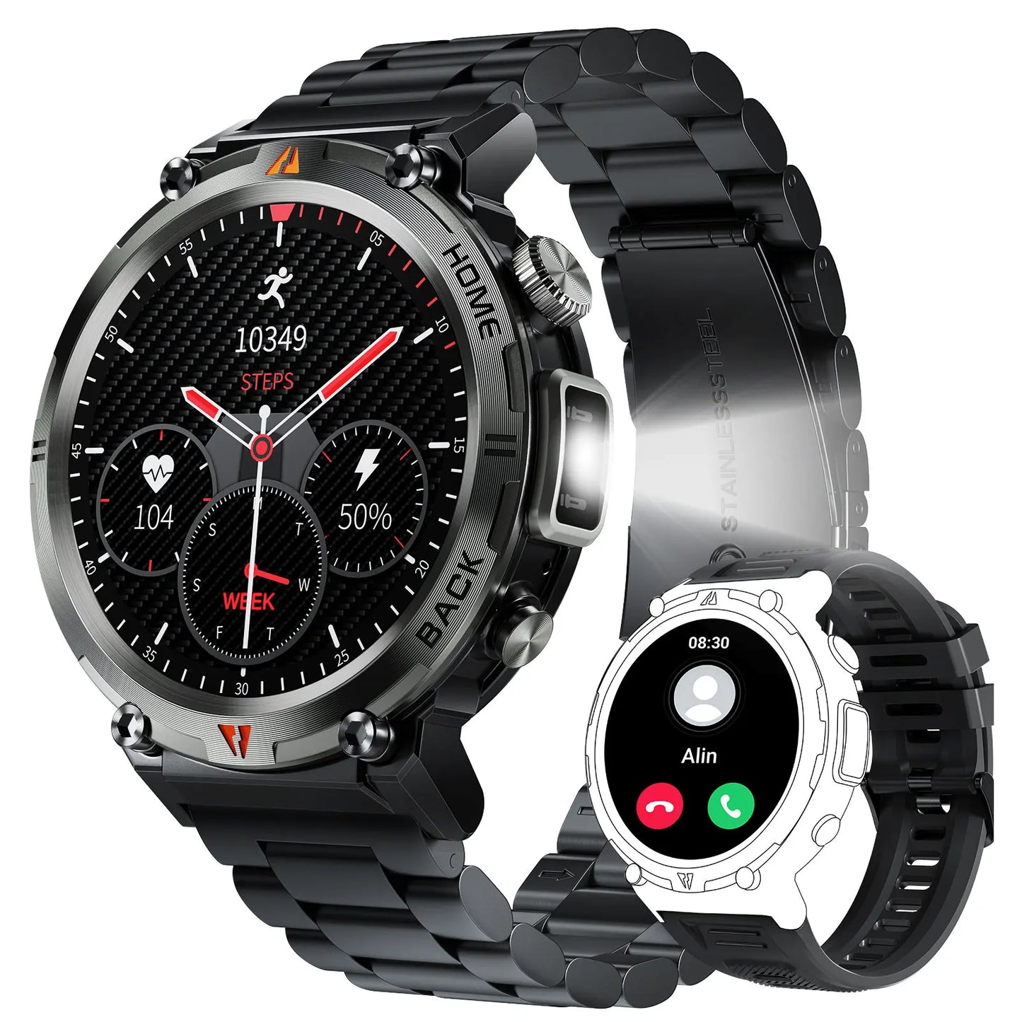 EIGIIS KE3 Bluetooth Smartwatch For Men Health Monitor