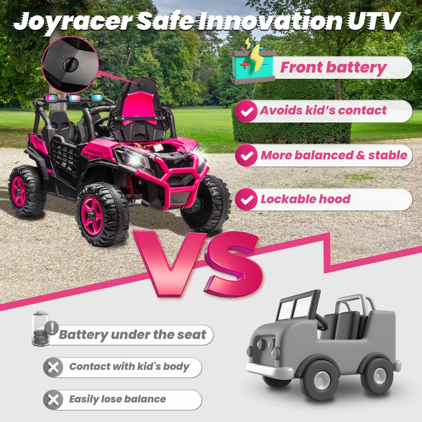 JOYRACER 24V Ride On Off-Road UTV With Remote Control