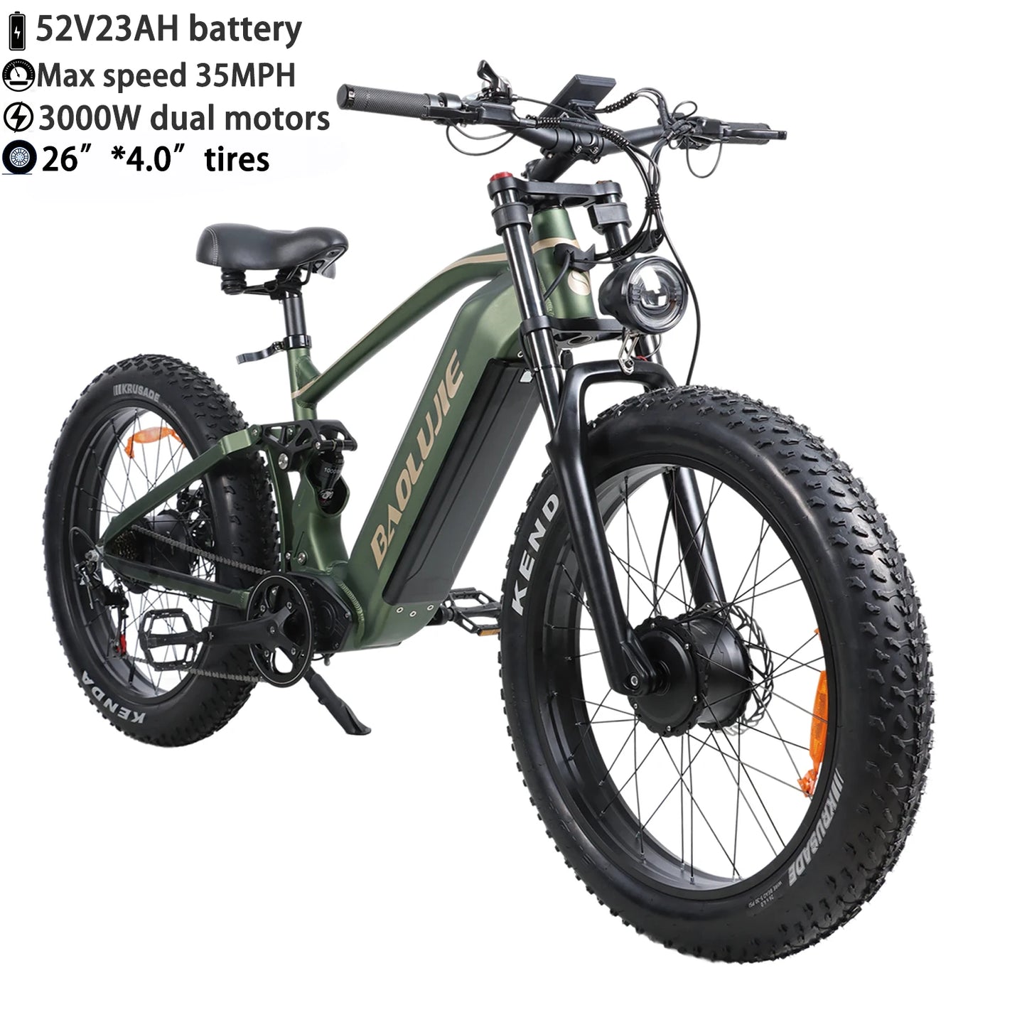 BAOLUJIE Electric Bike 1500W Peak Power E Bike for Adults
