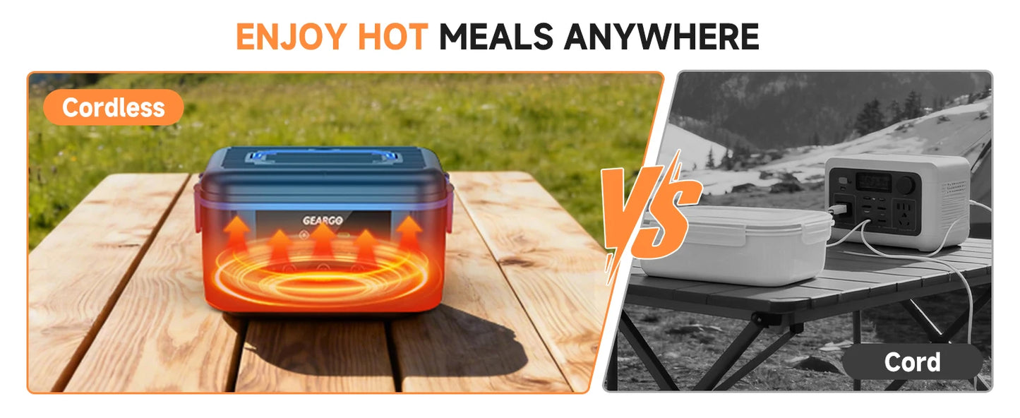 Cordless Electric Heated Lunch Box For On The Go Meals