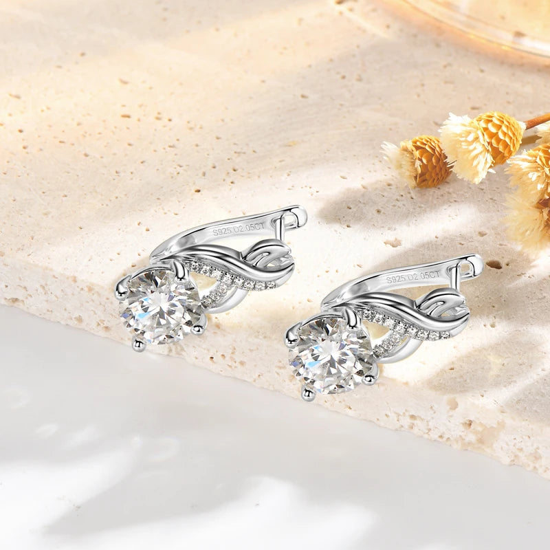 IOGOU Moissanite Jewelry Set Sterling Silver Infinity Necklace Earrings