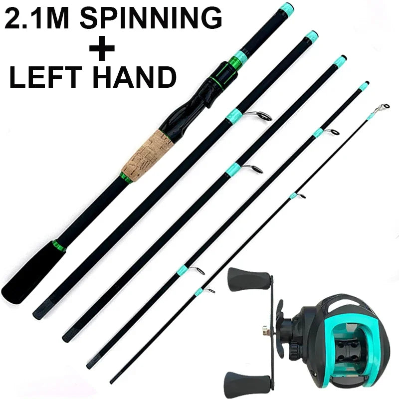 Ultralight Portable Baitcasting Fishing Rod And Reel Set