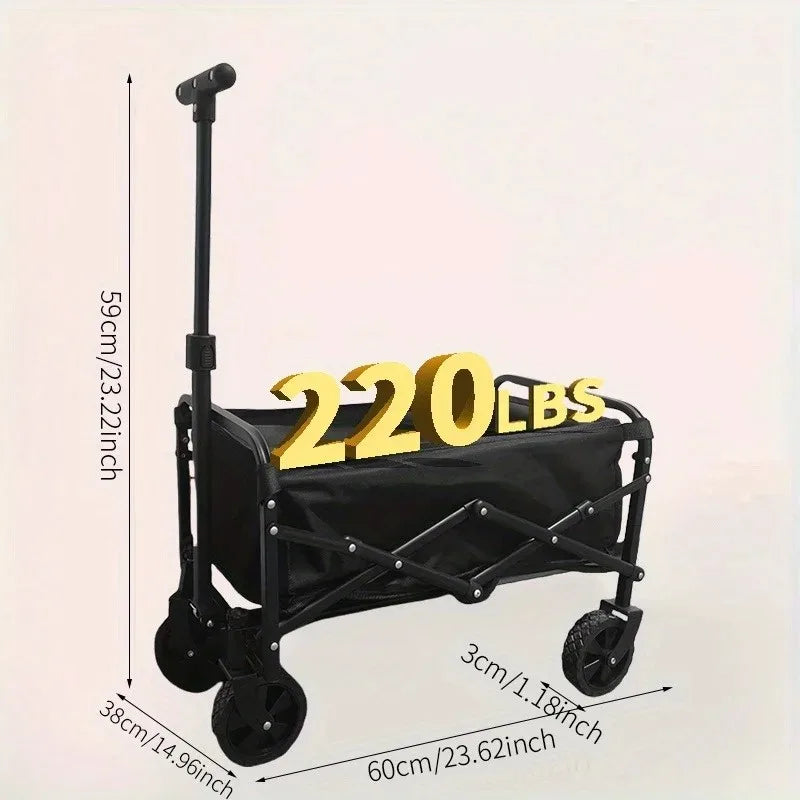 Foldable Wagon Heavy Duty Utility Cart With Side Pockets
