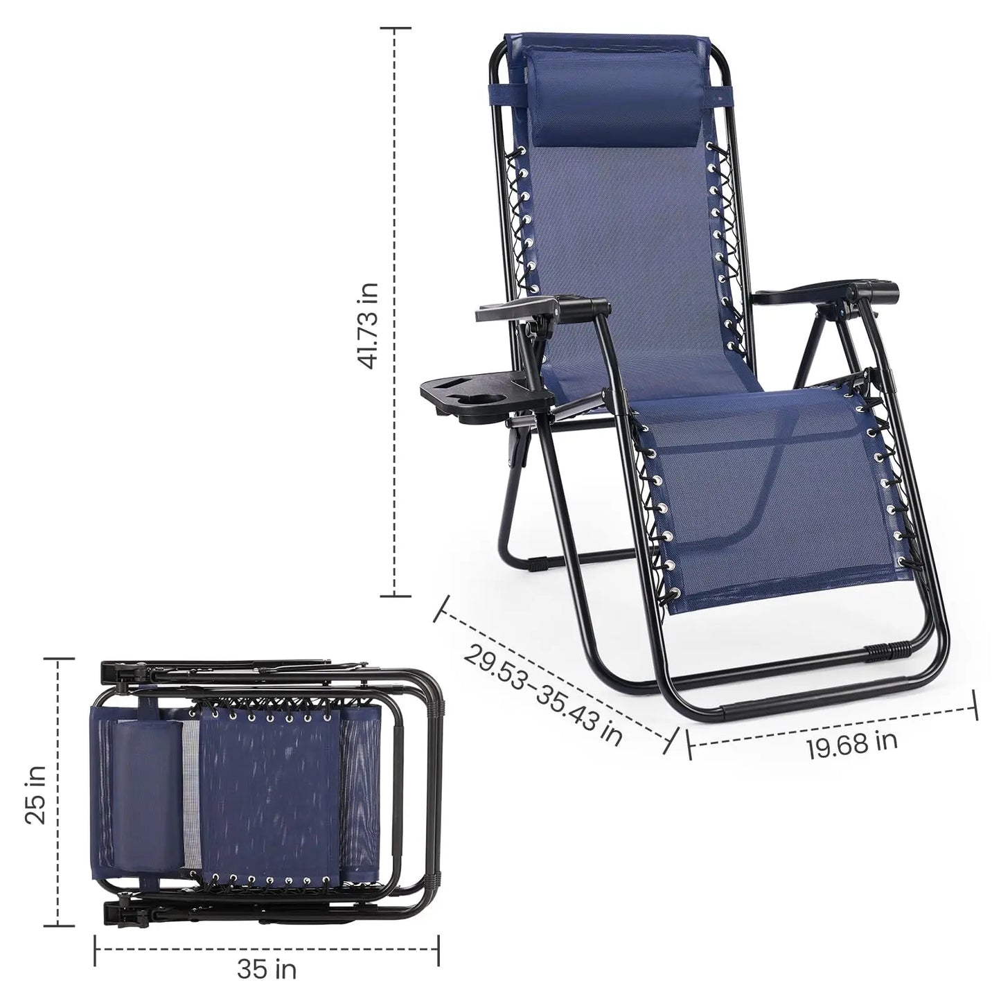 JHK Zero Gravity Two Pack Portable Recliners for Outdoor Patio