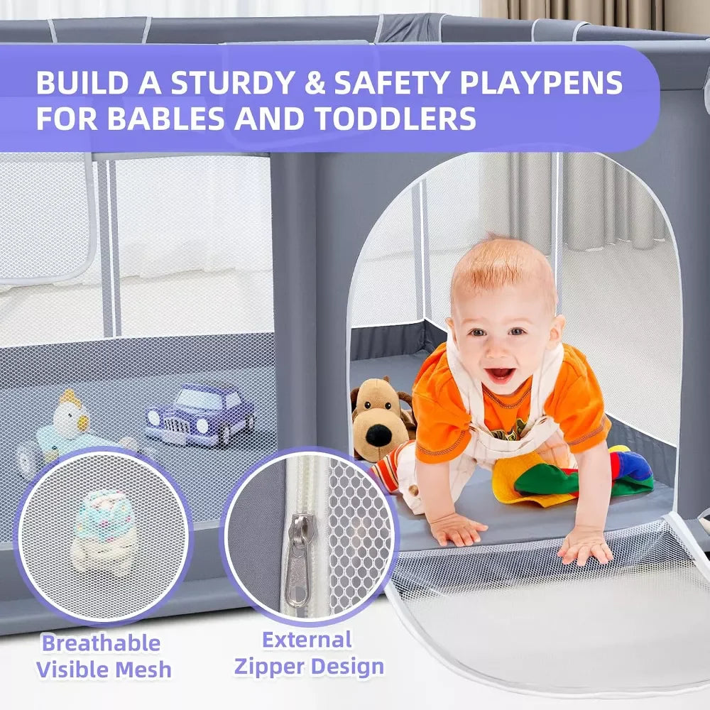 Kids Foldable Baby Playpen Playground Indoor Outdoor Safety Play Yard Portable