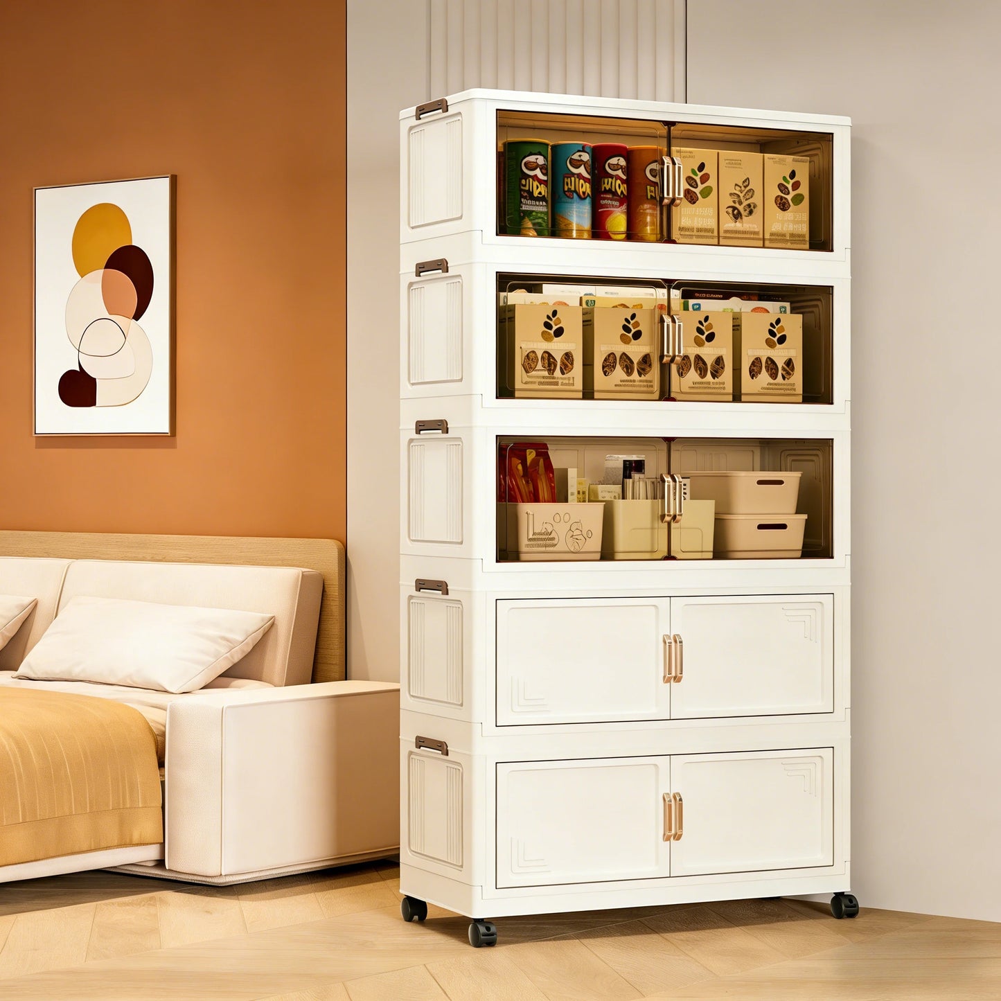 Multifunctional Folding Storage Cabinet Wardrobe Organizer For Home