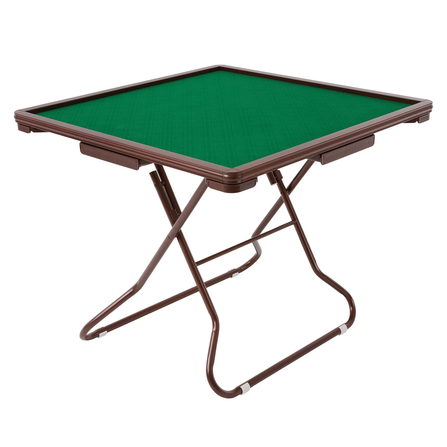 Foldable Square Mahjong Table With Four Cup Holders And Drawers