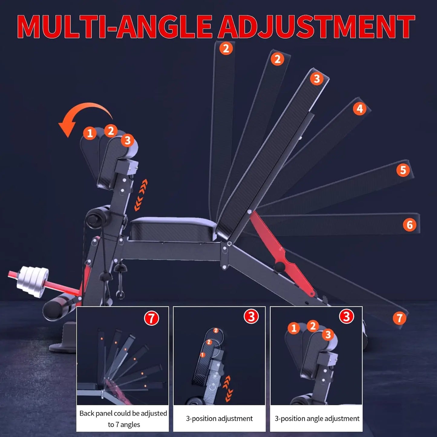 14-In-1 Foldable Dumbbell Bench With 6 Adjustable Levels For Full Body Workout