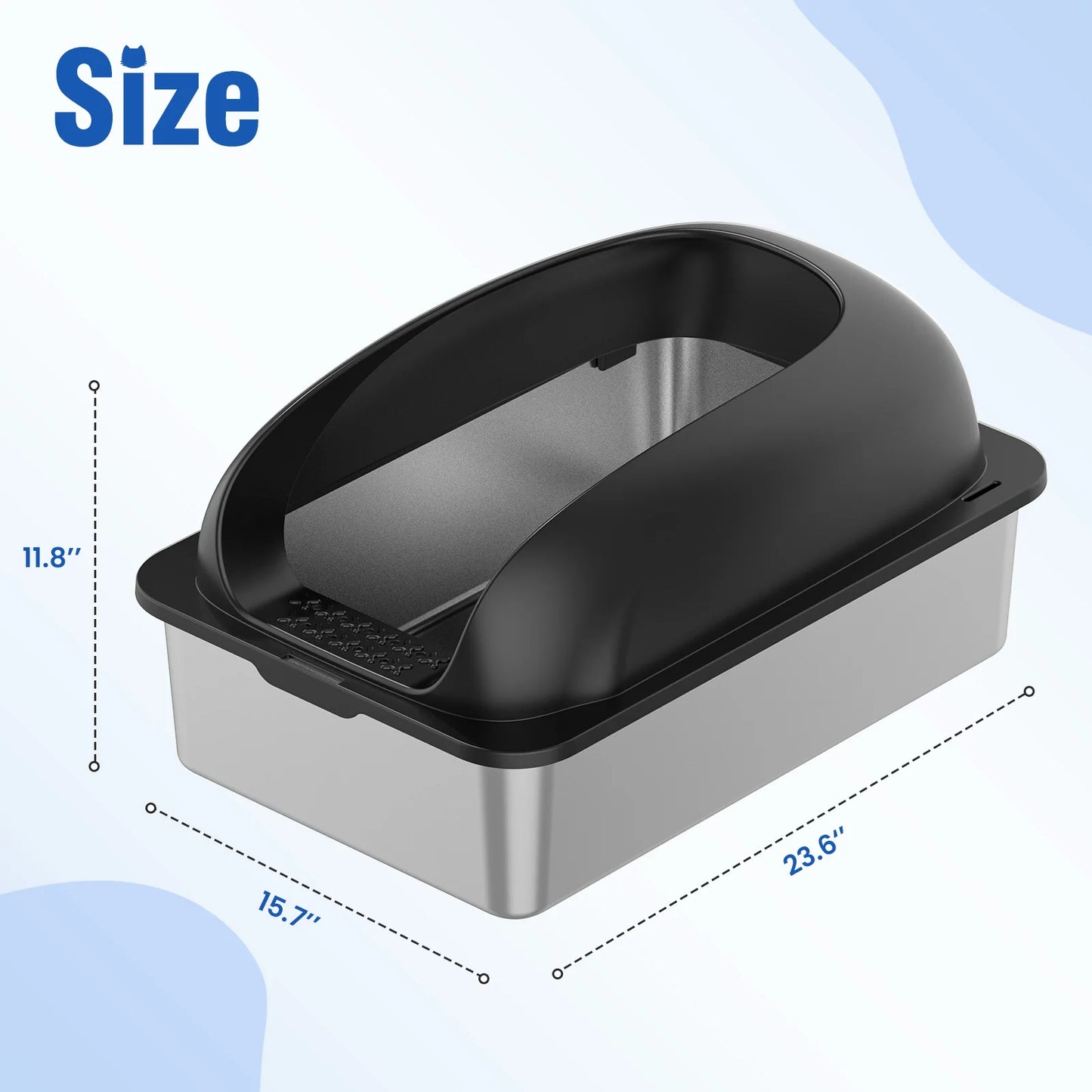 Stainless Steel Cat Litter Box With Lid Scoop Included