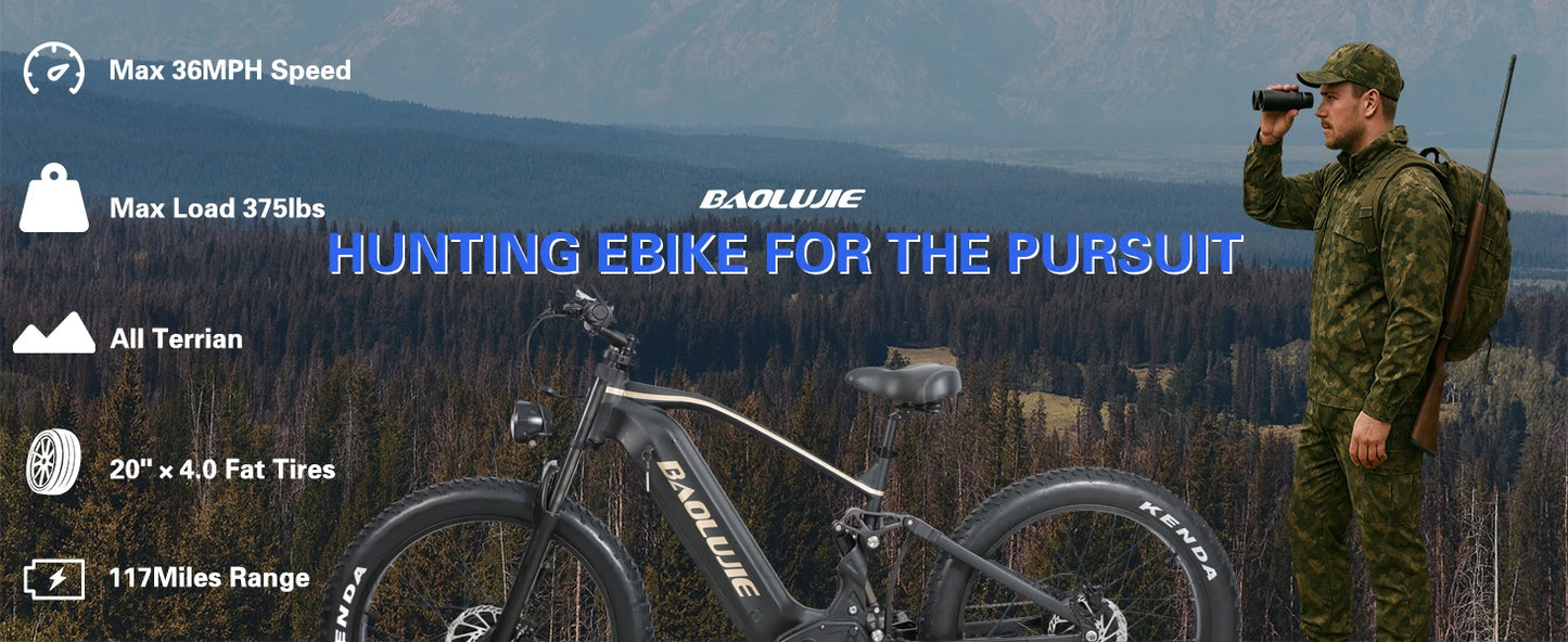 BAOLUJIE Electric Bike 1500W Peak Power E Bike for Adults