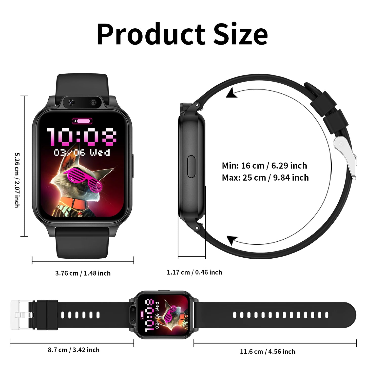 SIMSONLAB Kids Smartwatch With HD Camera Stopwatch And 18 Games