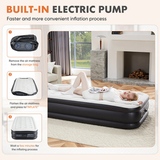 JHK Air Mattress Double Height With Non Slip Bottom