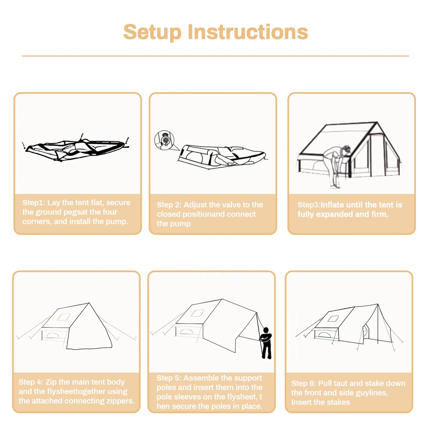 Inflatable Quick Setup Camping Tent Waterproof Family Portable Air Tent