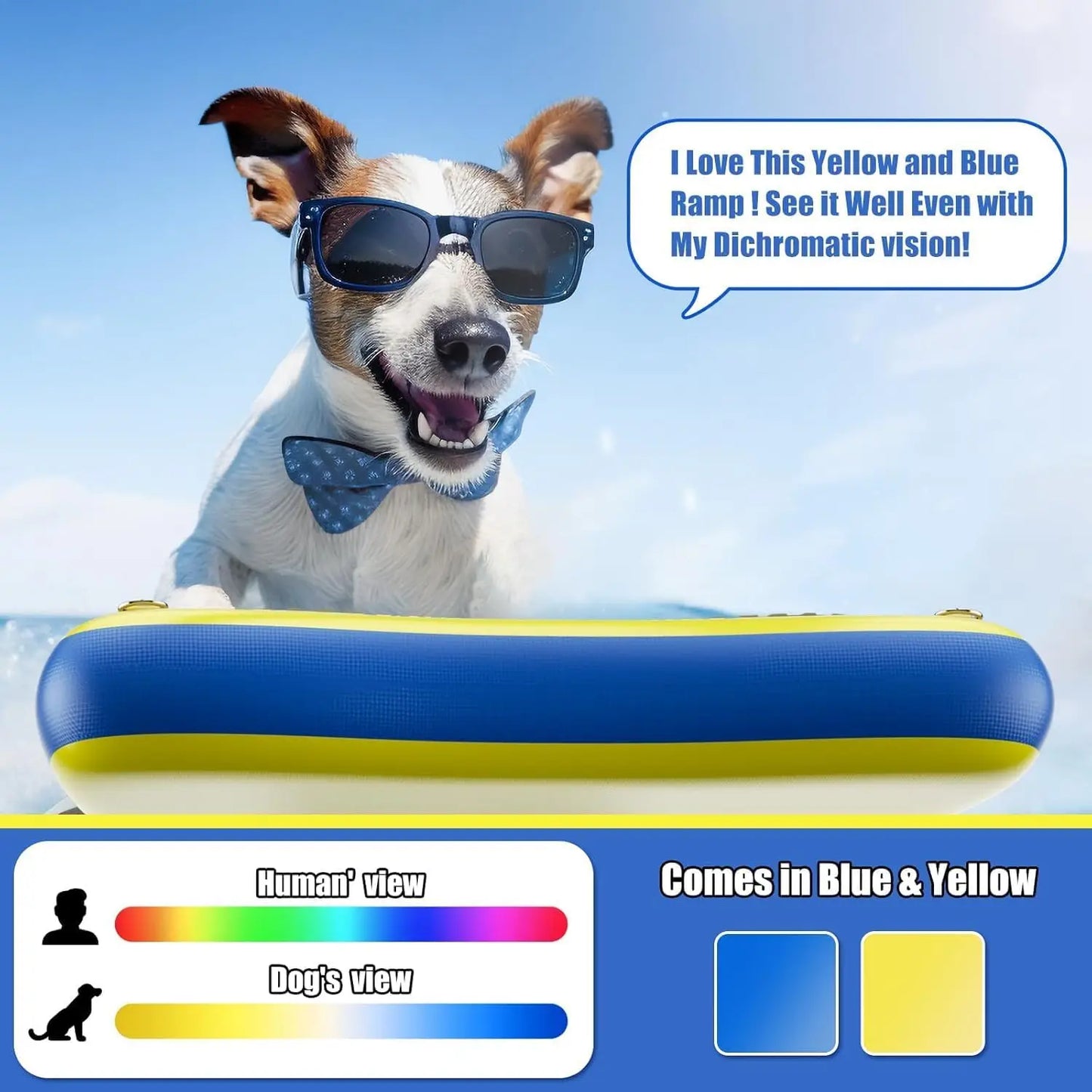 Inflatable Dog Boat Ramp With Anti Slip EVA Foam Dock Platform