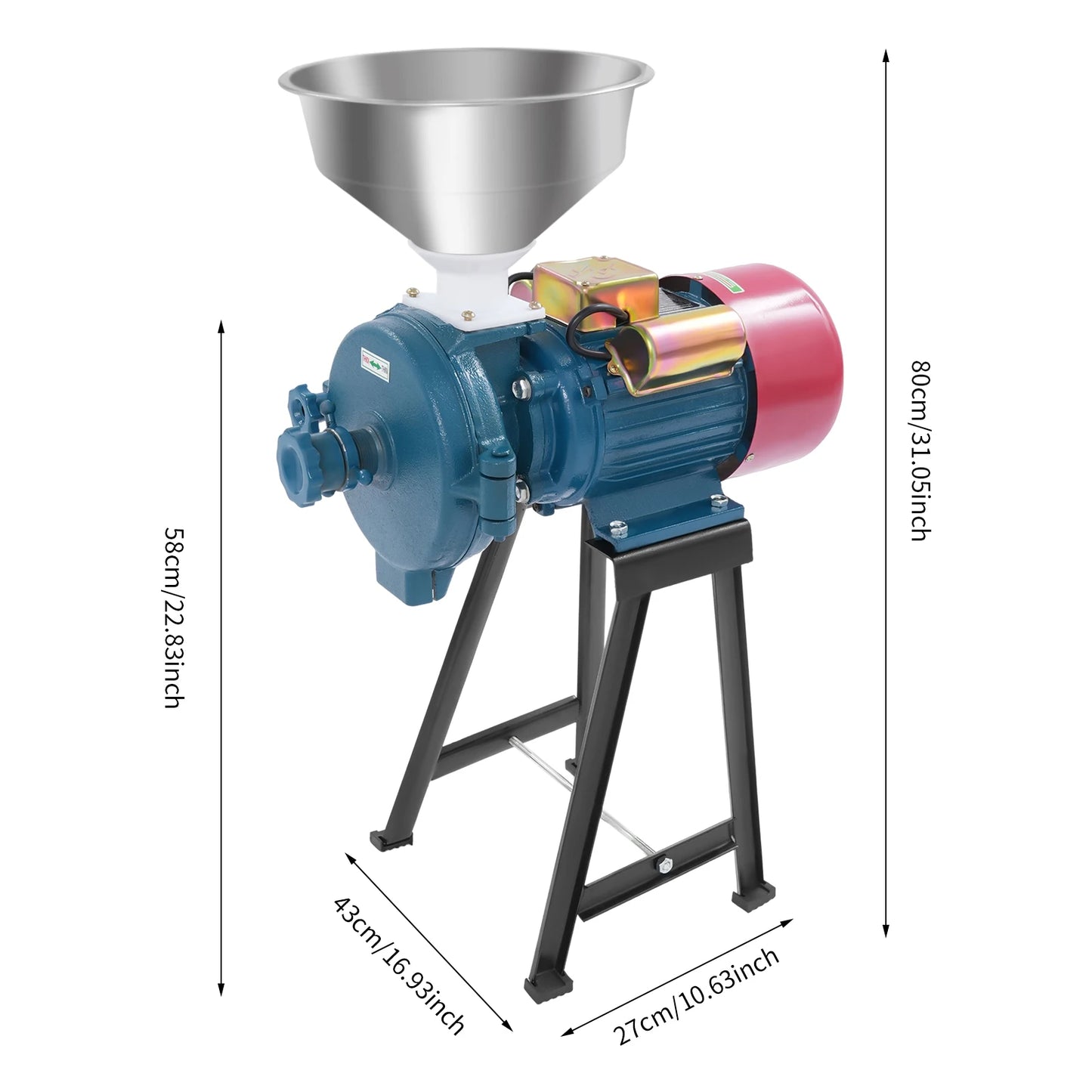 Bymaocar 2200W Electric Grain Grinder Commercial Mill 60 Mesh