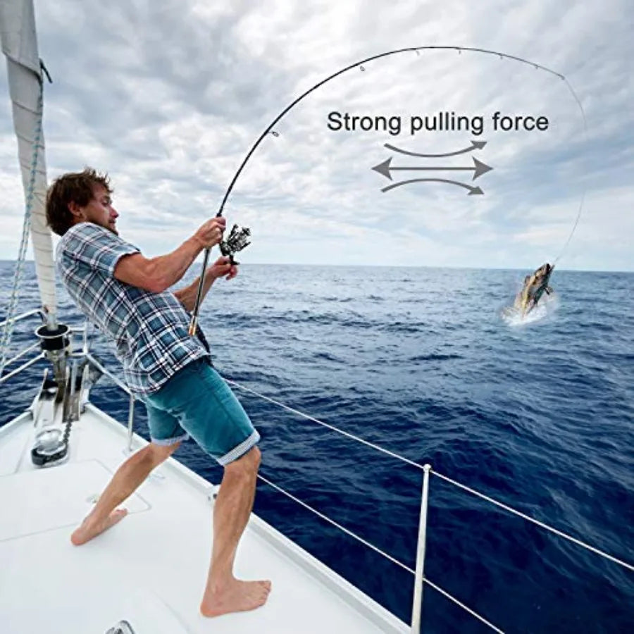 Carbon Fiber Telescopic Fishing Rod Kit With Spinning Reel Line And Lures