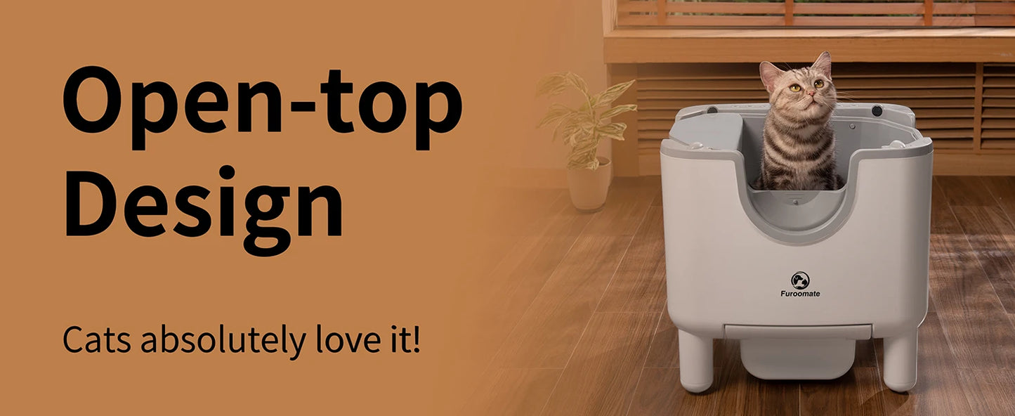 Furoomate F6 Self Cleaning Open Top Cat Litter Box