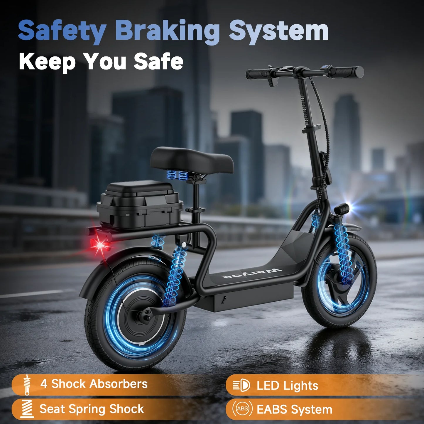 AOVOPRO 500W Foldable Electric Bicycle With 10.4Ah Battery