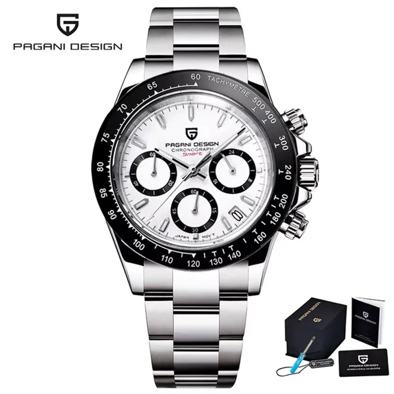 PAGANI DESIGN 1644 Men's Quartz Chronograph Luxury Stainless Steel Watch