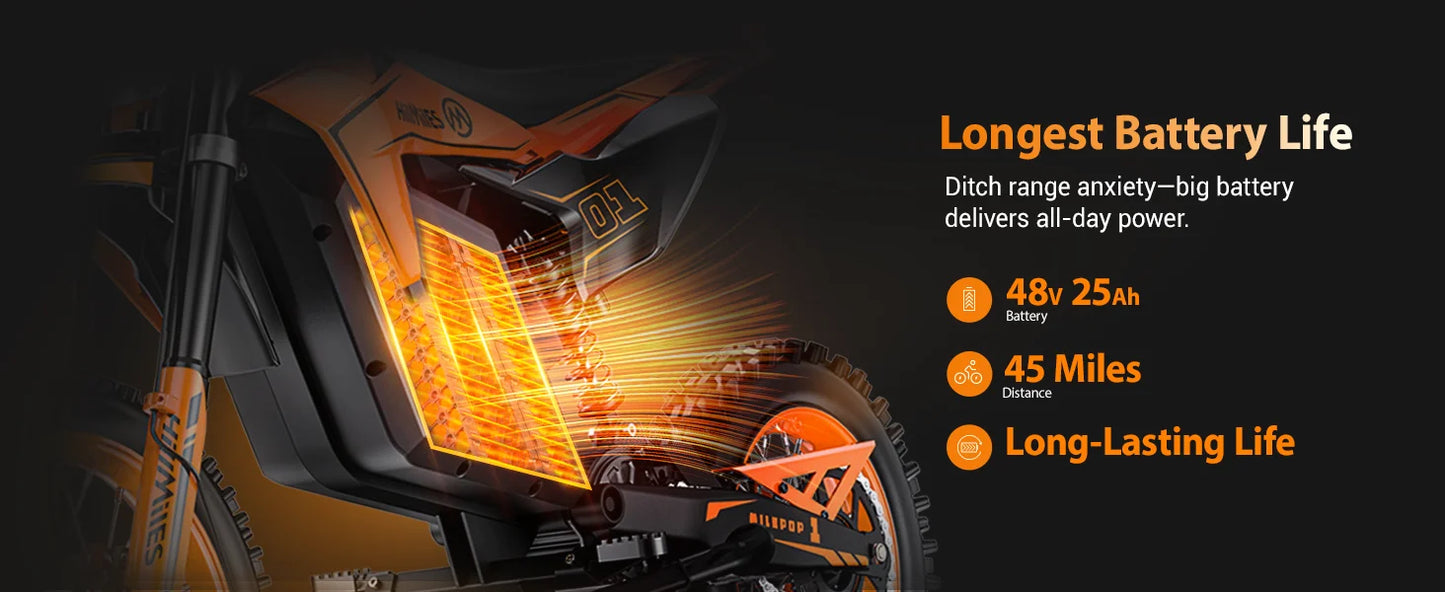 Engwe HillMiles MilePop Electric Dirt Bike 2000W With Dual Suspension