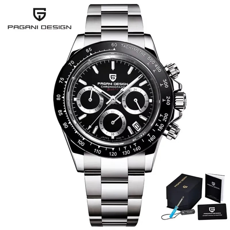 PAGANI DESIGN 1644 Men's Quartz Chronograph Luxury Stainless Steel Watch