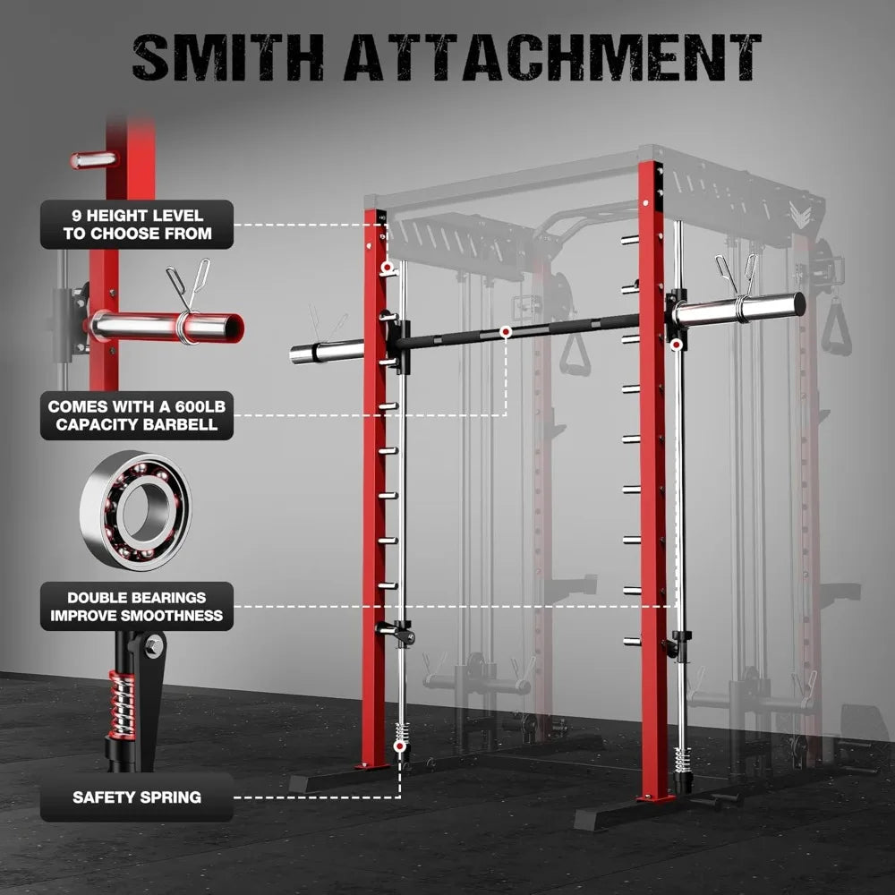 XIAOLANG M21 Smith Machine Dual Pulley Cable Cage 2000LBS