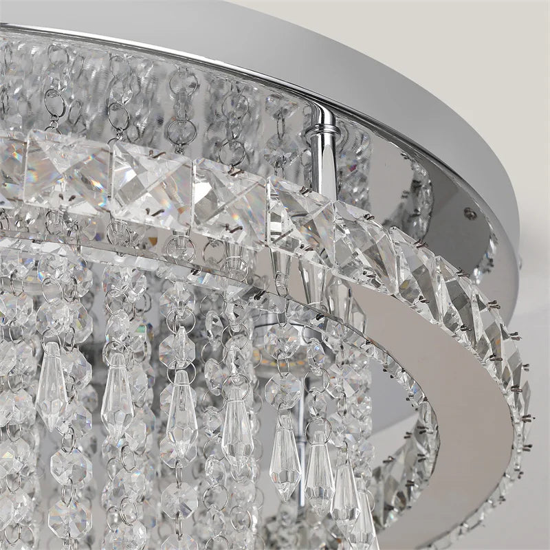 GreeLustr Modern Minimalist Dimmable LED Crystal Chandelier With Remote
