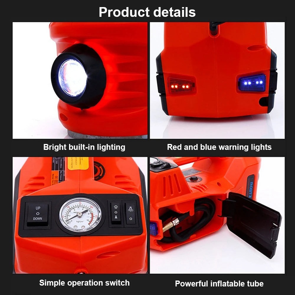 Electric Hydraulic Car Jack 12V DC 5Ton With LED Light