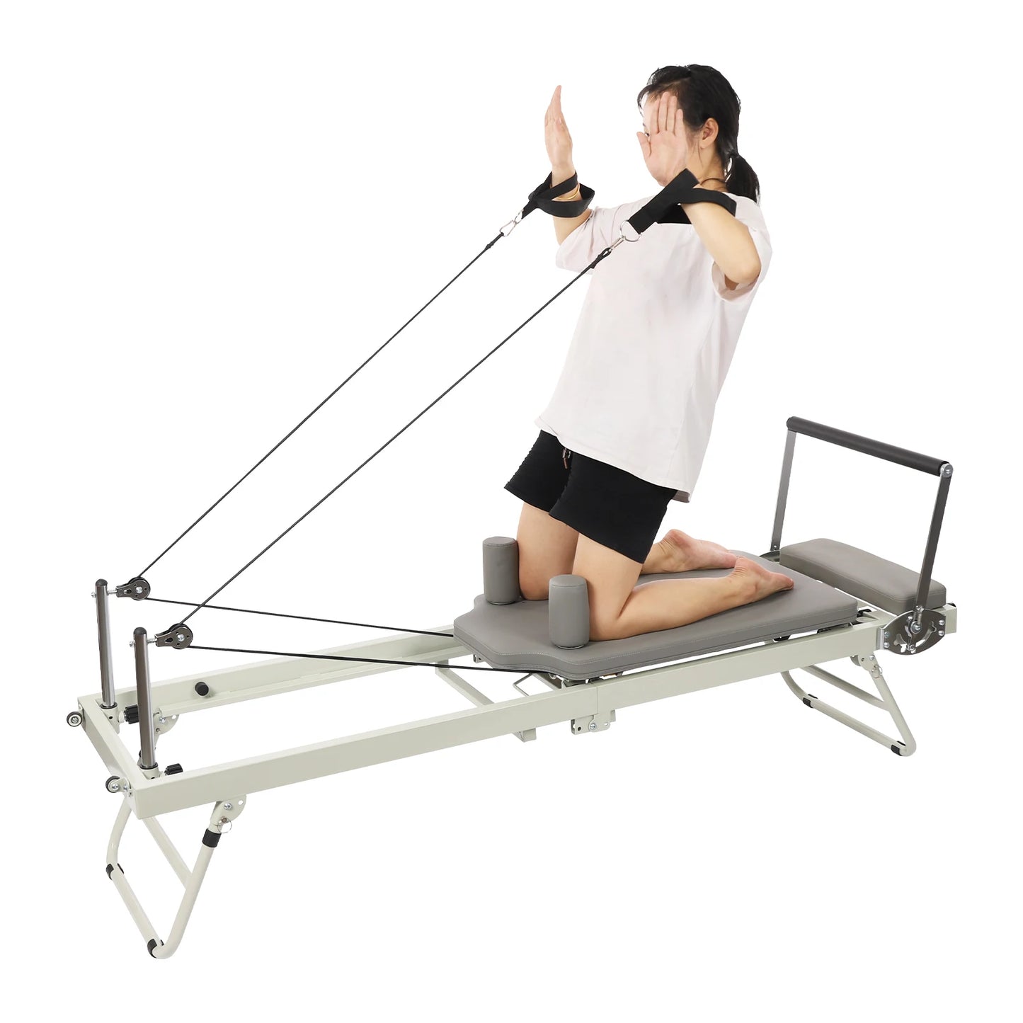 Foldable Pilates Reformer Machine For Home Fitness